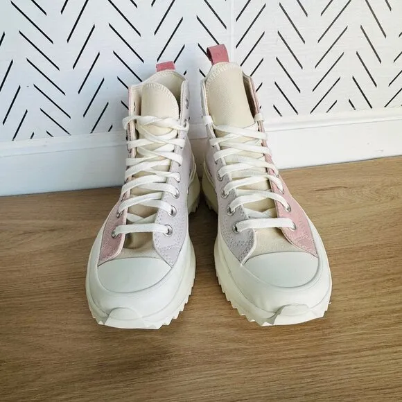 ⭐Converse Run Star Hike Hi Platform 6.5 Men's Shoes Tri-Color Pink Beige A08785C