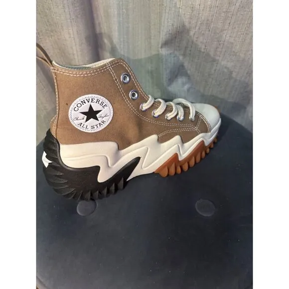 Converse Run Star Hike High Top Sneakers With Chunky Sole Beige/Black Size 8