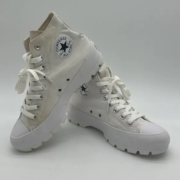 Converse Women's Size 9 Chunky White High-Top Platform Sneakers