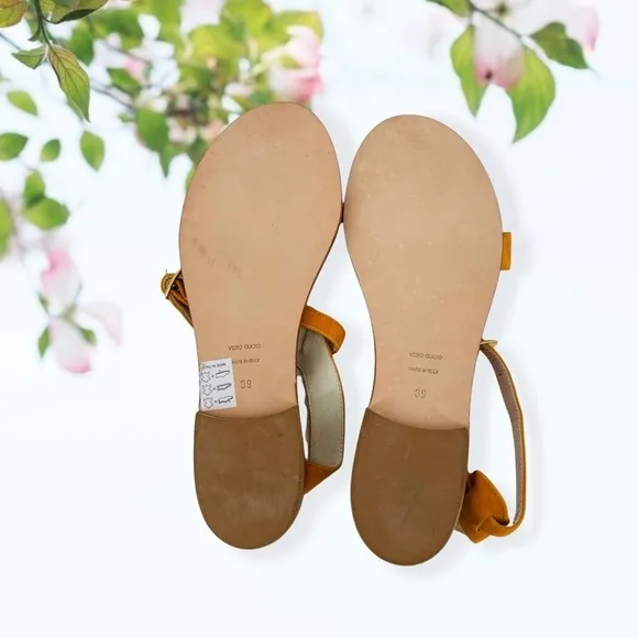 Cornetti Yellow Suede Leather Sandals Size 39
