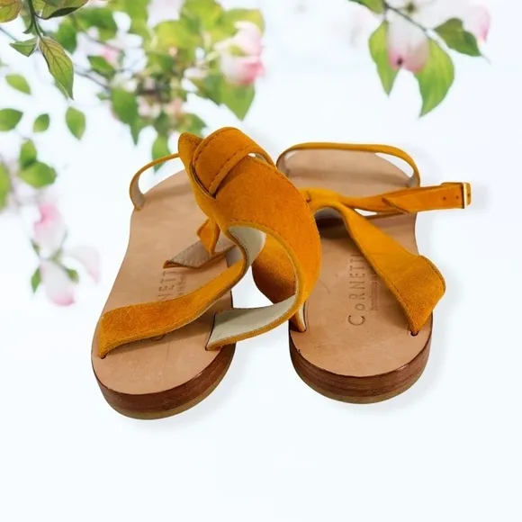 Cornetti Yellow Suede Leather Sandals Size 39