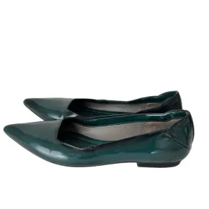 Costume National Emerald Green Pointed Toe Leather Flats