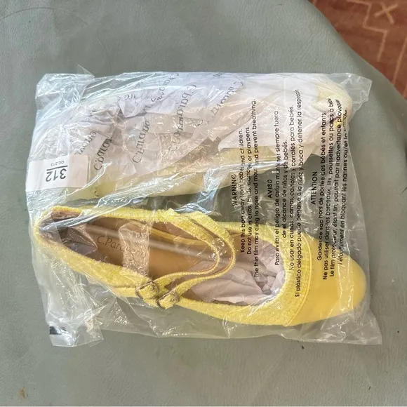 C.Paravano Mary Jane Tweed Texture Yellow Ballet Flats EU 37