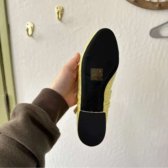 C.Paravano Mary Jane Tweed Texture Yellow Ballet Flats EU 37