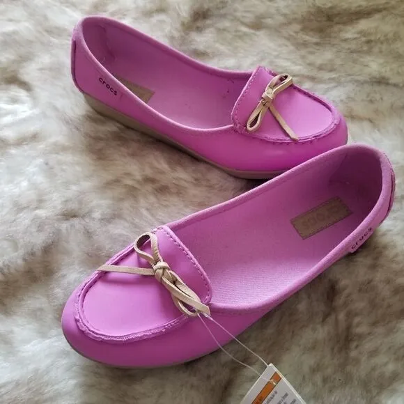 CROCS Wrap ColorLite Suede Women's Ballet Flats in Pink Size 7