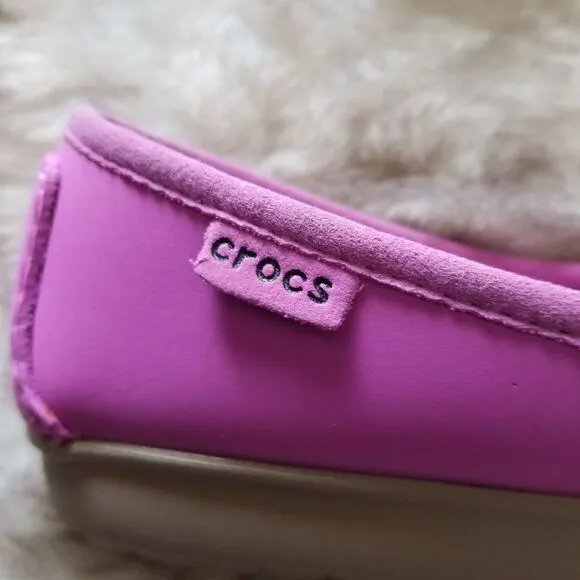 CROCS Wrap ColorLite Suede Women's Ballet Flats in Pink Size 7