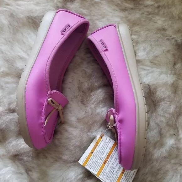 CROCS Wrap ColorLite Suede Women's Ballet Flats in Pink Size 7