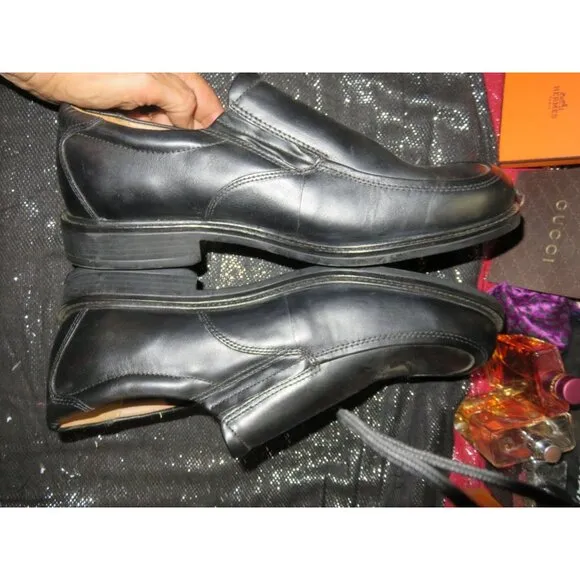 Croft &amp; Barrow Men's Black Leather Loafers Slip On Dress Career Shoes size 13