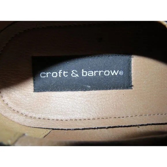 Croft &amp; Barrow Men's Black Leather Loafers Slip On Dress Career Shoes size 13