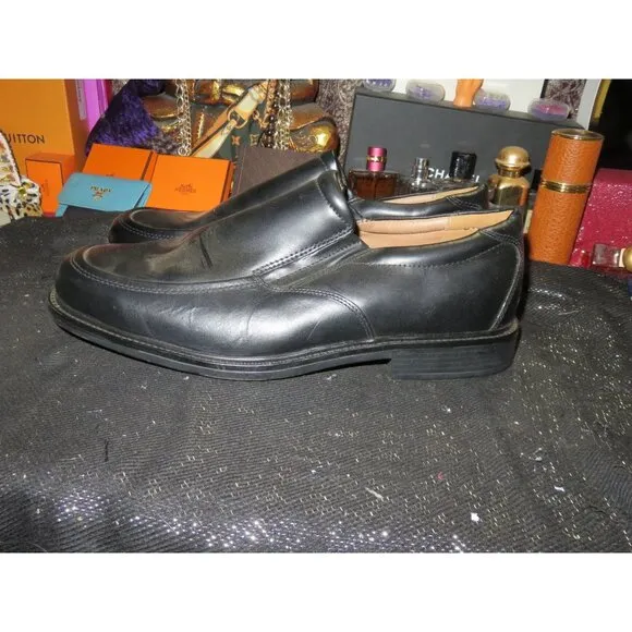 Croft &amp; Barrow Men's Black Leather Loafers Slip On Dress Career Shoes size 13