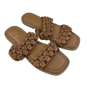 Crown Vintage - Oleya Flat Braided Sandals in Brown