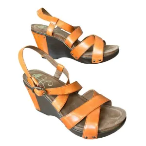 Dansko “Frida” Platform Wedge Strappy Sandals Boho Beachy Resort Cruise 9.5
