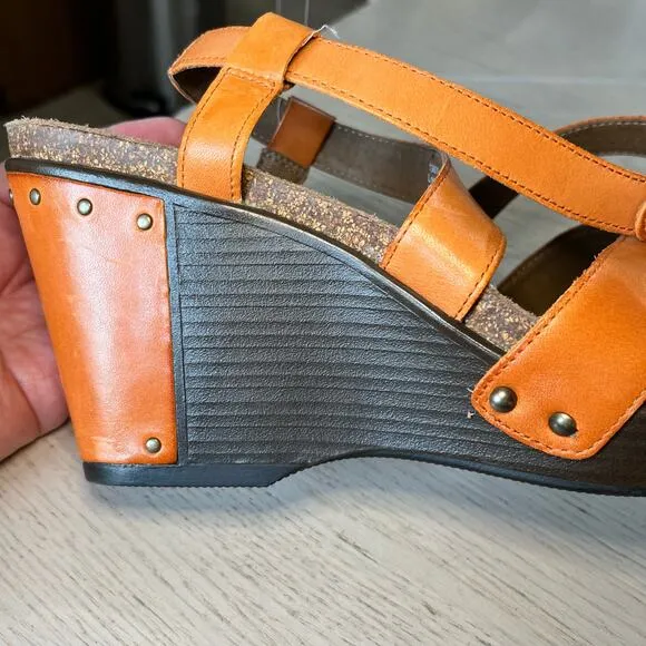 Dansko “Frida” Platform Wedge Strappy Sandals Boho Beachy Resort Cruise 9.5