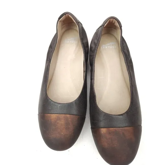Dansko Lisanne Flats Milled Nappa EU 38 US 7.5-8 Leather Cap Toe Ballet