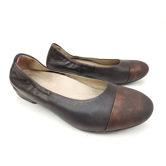 Dansko Lisanne Flats Milled Nappa EU 38 US 7.5-8 Leather Cap Toe Ballet