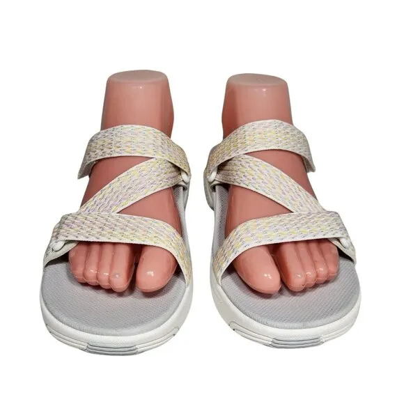 Dansko Women's Size 39 8-8.5 Sandals Rosette Ivory Multi Webbing 336