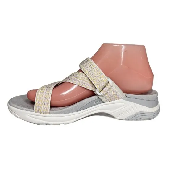 Dansko Women's Size 39 8-8.5 Sandals Rosette Ivory Multi Webbing 336