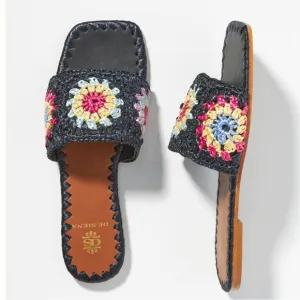 De Siena Pam Raffia Flat Sandals