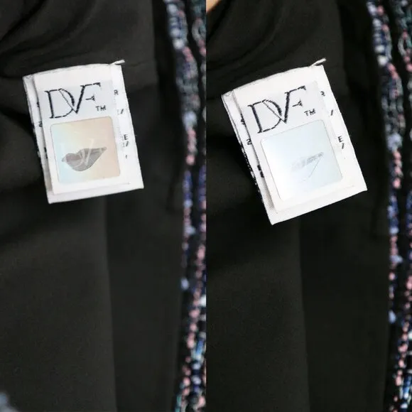 Diane Von Furstenberg DVF Austyn Black Indigo Camellia Tweed Faux Wrap Skirt 2