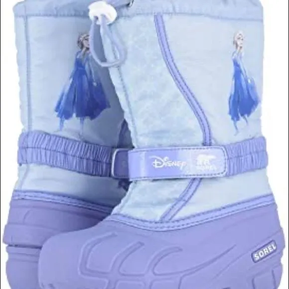 Disney x Sorel Little Girls Flurry Frozen 2 Winter Snow Boots- youth 6/woman’s-7