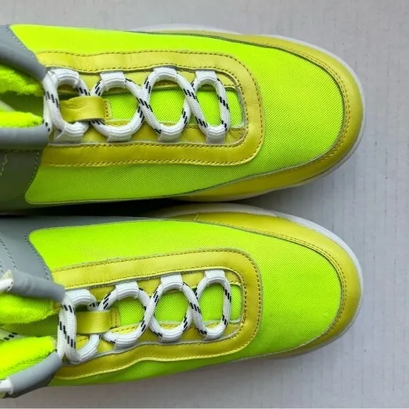 DKNY Dani Chunky Lace Up Neon Green Yellow Gray Sneaker Shoes Women’s Size 9