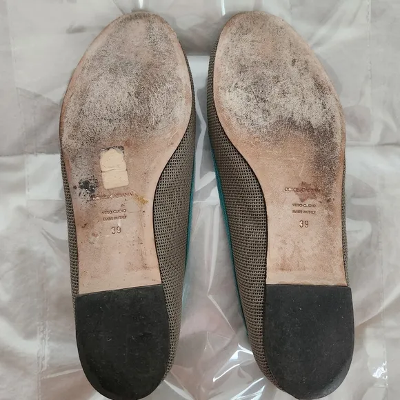 Dolce &amp; Gabbana Ballet Flats Rhinestones Size 39 Italy