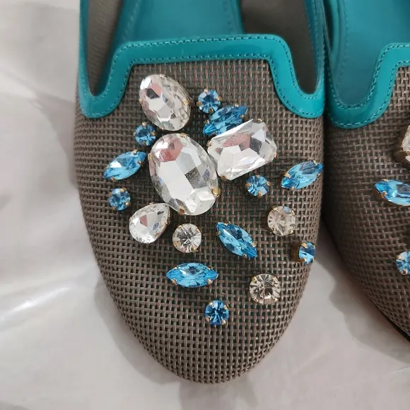 Dolce &amp; Gabbana Ballet Flats Rhinestones Size 39 Italy