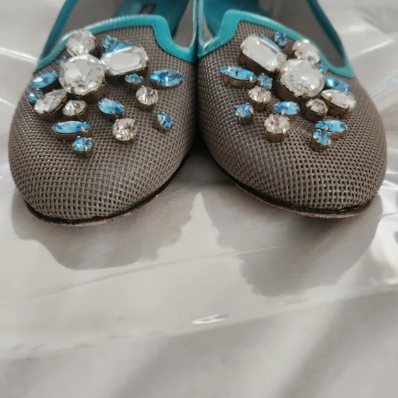 Dolce &amp; Gabbana Ballet Flats Rhinestones Size 39 Italy