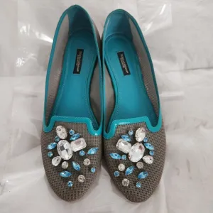 Dolce &amp; Gabbana Ballet Flats Rhinestones Size 39 Italy