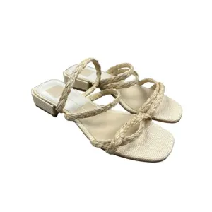 Dolce Vita - Haza Braided Strap Flat Sandals in Beige