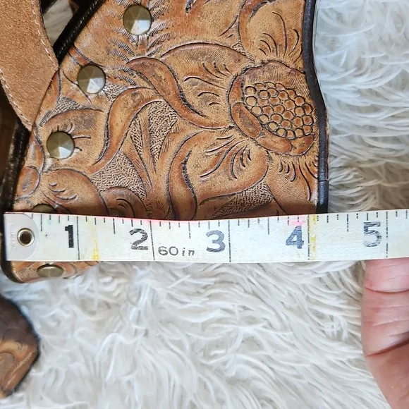 Donald J Pliner Brown Leather Strappy Wedge Platform Sandals