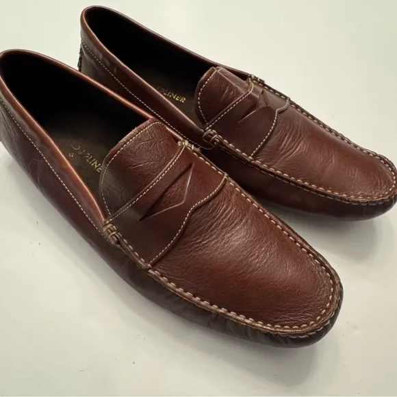 Donald J Pliner Loafers Drivers Penny Loafers Slip On 12 Comfort Brown Preppy