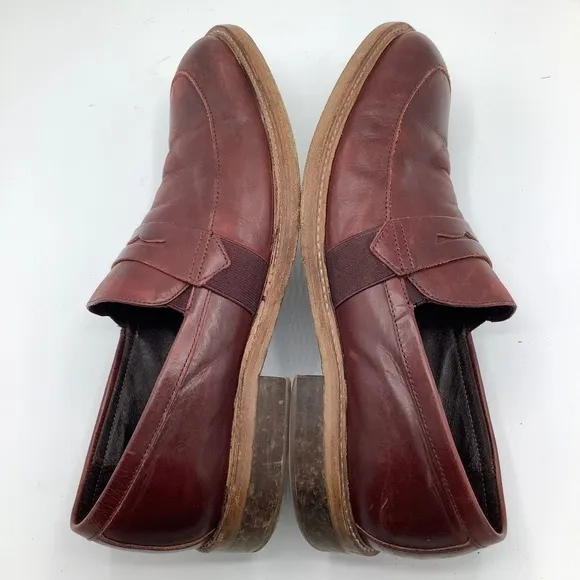 Donald J. Pliner Zan-D9 Mens Oxblood Leather Penny Loafers Dress Shoes Size 11.5