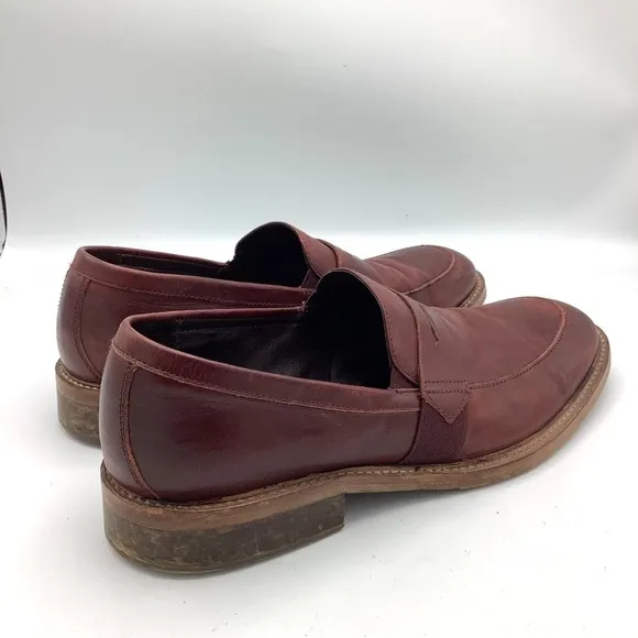 Donald J. Pliner Zan-D9 Mens Oxblood Leather Penny Loafers Dress Shoes Size 11.5