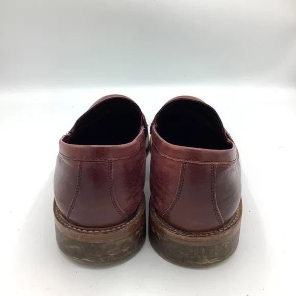 Donald J. Pliner Zan-D9 Mens Oxblood Leather Penny Loafers Dress Shoes Size 11.5