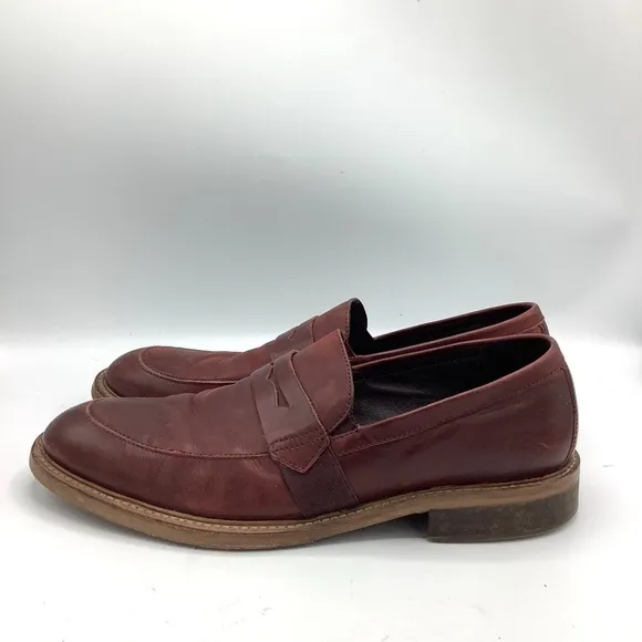 Donald J. Pliner Zan-D9 Mens Oxblood Leather Penny Loafers Dress Shoes Size 11.5