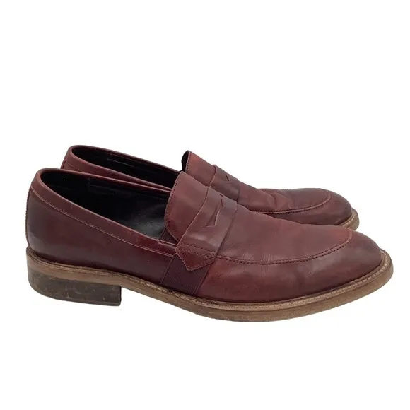 Donald J. Pliner Zan-D9 Mens Oxblood Leather Penny Loafers Dress Shoes Size 11.5