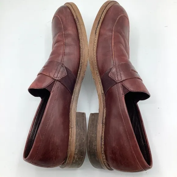 Donald J. Pliner Zan-D9 Mens Oxblood Leather Penny Loafers Dress Shoes Size 11.5