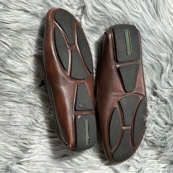 Donald J. Pliner Brown Loafers with Silver Bit Detail and Moccasin Style