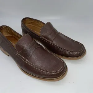 Donald Pliners Men's Brown Pebble Grain Penny loafers size‎ 10