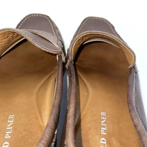Donald Pliners Men's Brown Pebble Grain Penny loafers size‎ 10