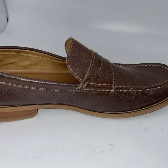 Donald Pliners Men's Brown Pebble Grain Penny loafers size‎ 10