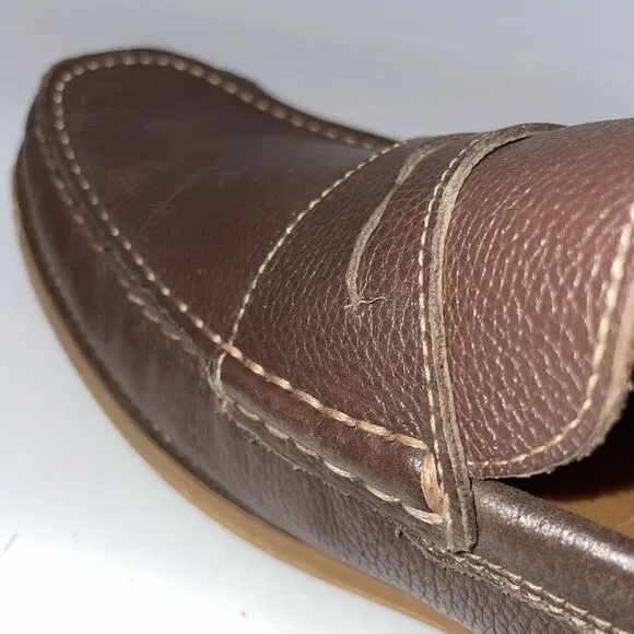 Donald Pliners Men's Brown Pebble Grain Penny loafers size‎ 10