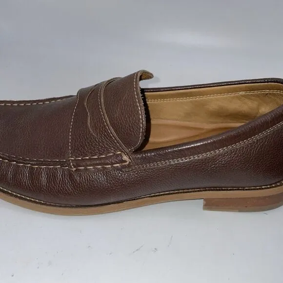 Donald Pliners Men's Brown Pebble Grain Penny loafers size‎ 10