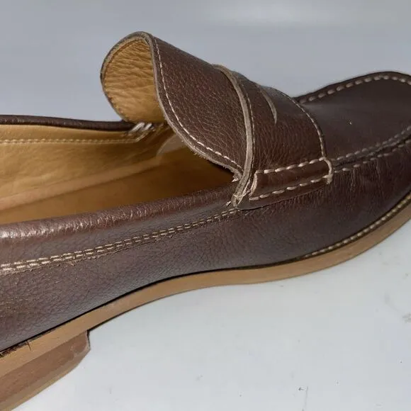 Donald Pliners Men's Brown Pebble Grain Penny loafers size‎ 10
