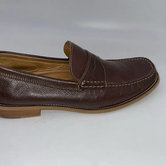 Donald Pliners Men's Brown Pebble Grain Penny loafers size‎ 10