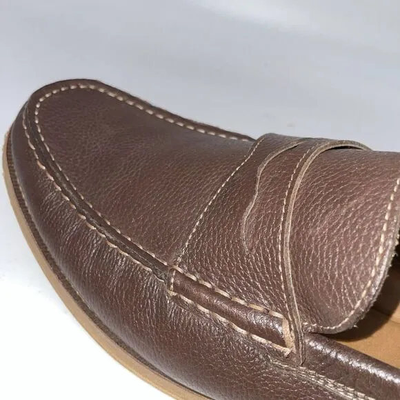 Donald Pliners Men's Brown Pebble Grain Penny loafers size‎ 10
