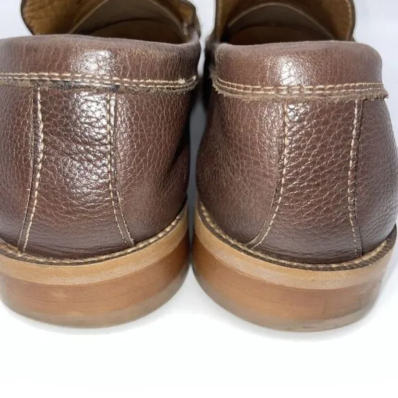 Donald Pliners Men's Brown Pebble Grain Penny loafers size‎ 10