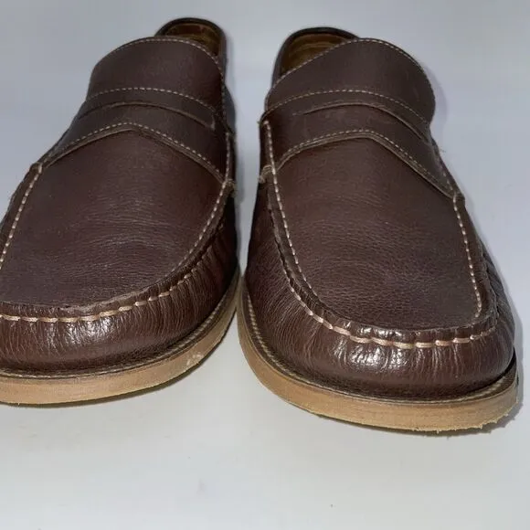 Donald Pliners Men's Brown Pebble Grain Penny loafers size‎ 10