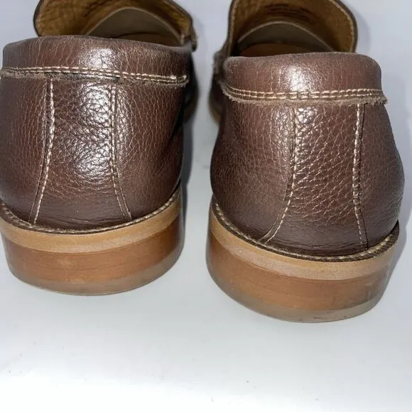 Donald Pliners Men's Brown Pebble Grain Penny loafers size‎ 10